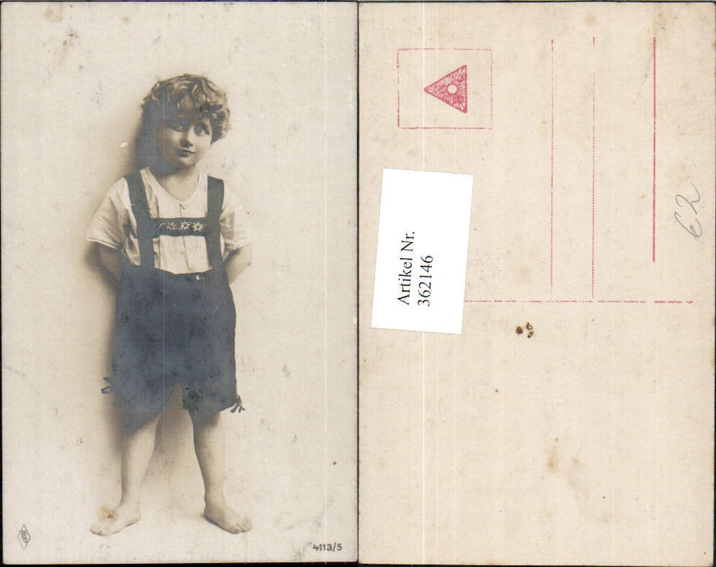 362146,Foto Ak Kind Bub Junge i. Lederhose Tracht stehend Portrait