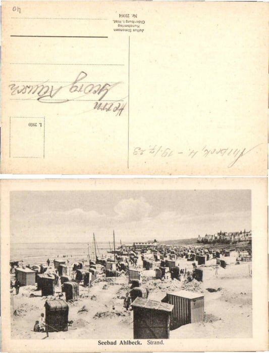 60962,Seebad Ahlbeck Strand 1915 Strandleben