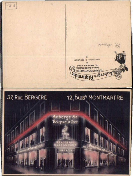 61041,Montmartre Rue Bergere Restaurant 1930