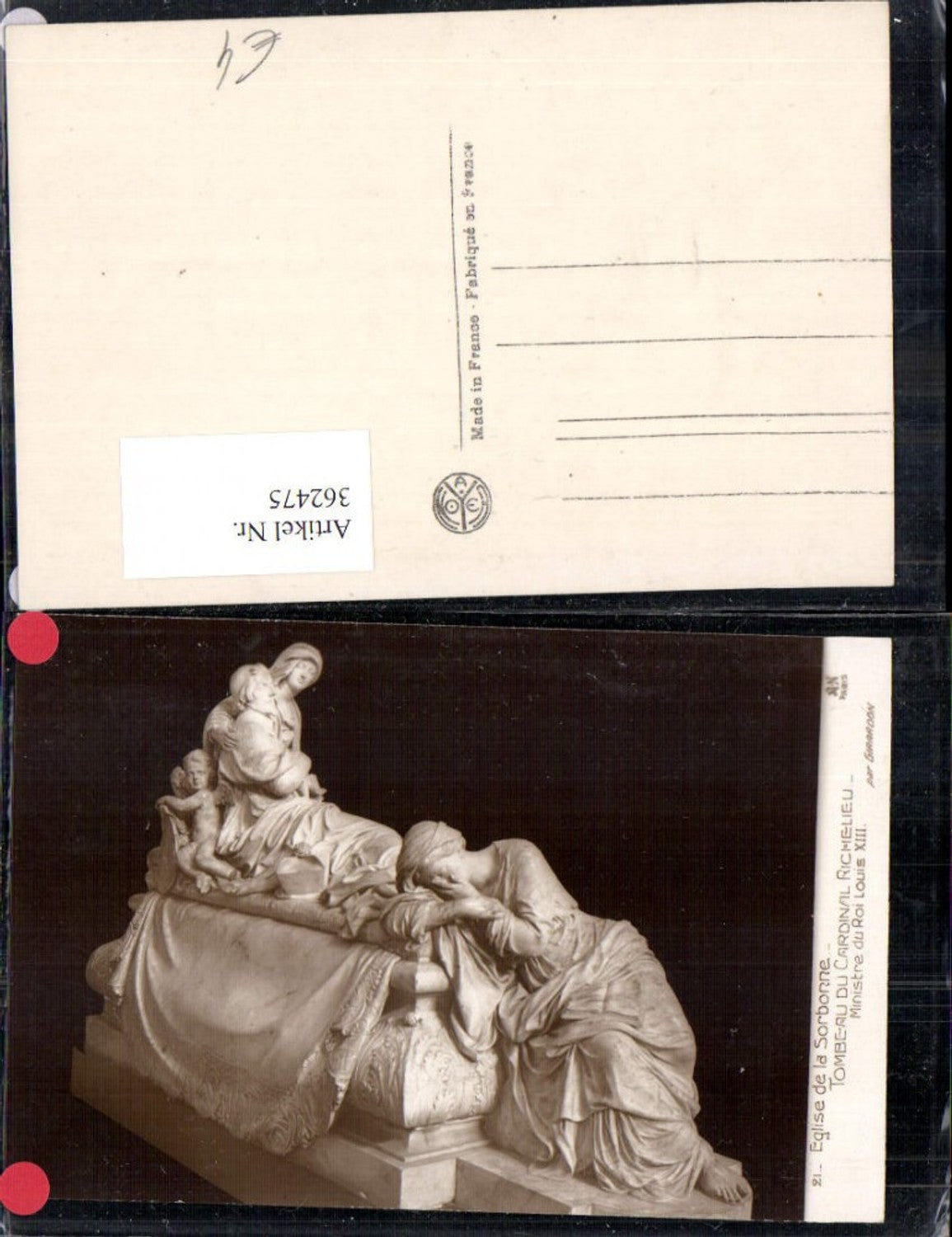 362475,Künstler Ak Girardon Eglise de la Sorbonne Tombeau du Cardinal Richelieu