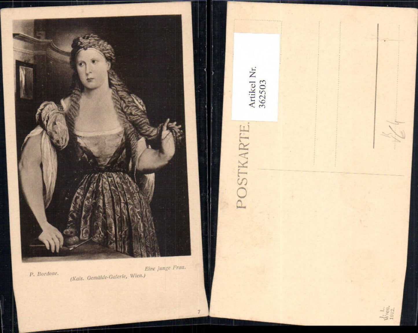 362503,Künstler Ak P. Bordonne Ein junge Frau Portrait pub J. Löwy 7
