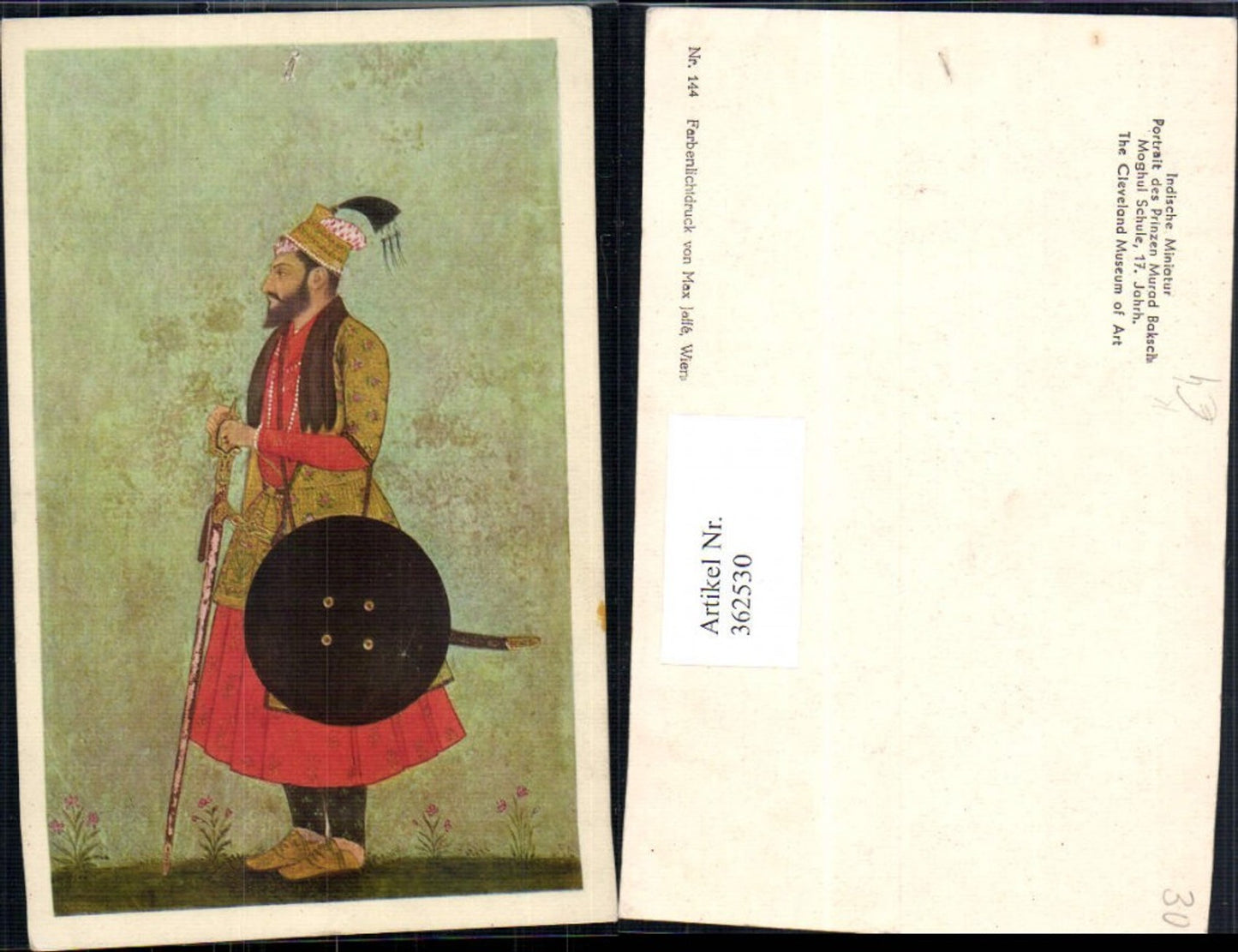 362530,Künstler Ak Indische Miniatur Portrait des Prinzen Murad Baksch