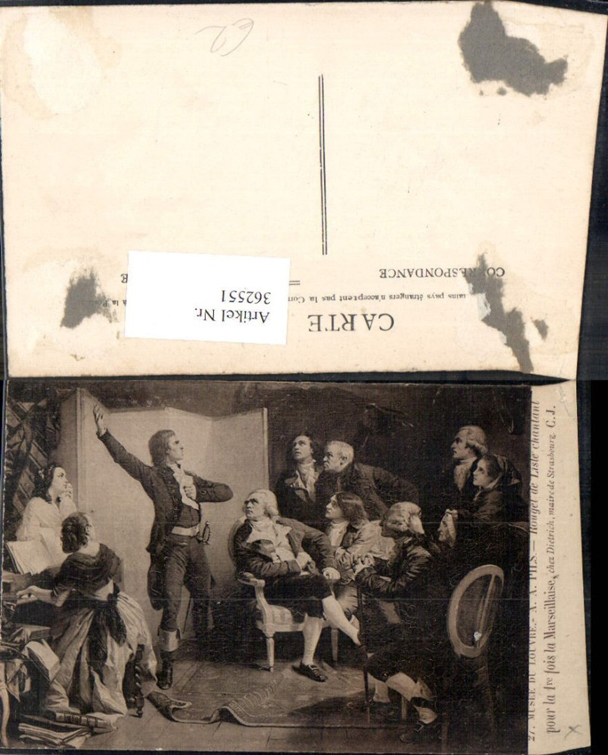 362551,Künstler Ak A. A. Pils Rouget de Lisle chantant pour la 1re fois la Marseillaise