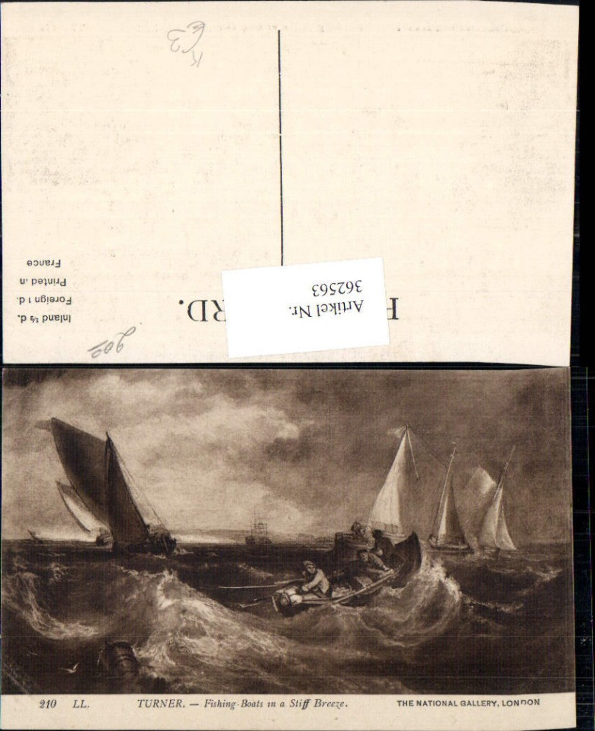 362563,Künstler Ak Turner Fishing-Boats in a Stiff Breeze Segelboote Boote Schiffe i. Sturm