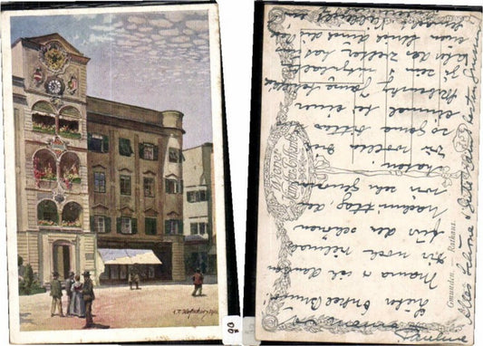61657, Gmunden Town Hall, Part EF Hofecker, signed BKWI 920-6