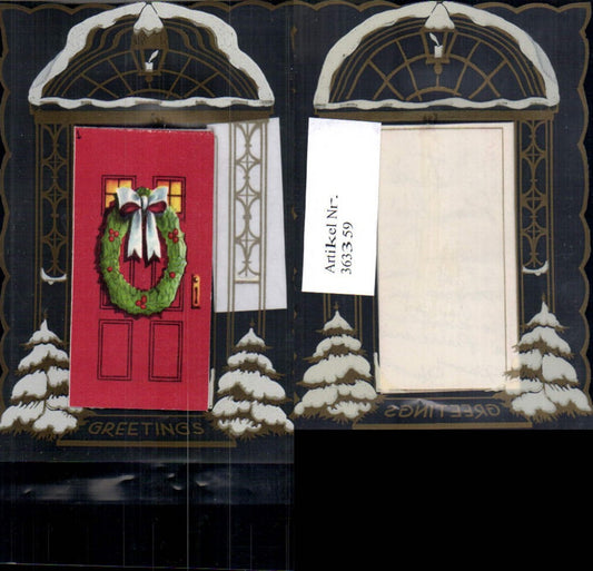 363359,Material Ak Kunststoff Leporello Tür Tannenbäume Weihnachten