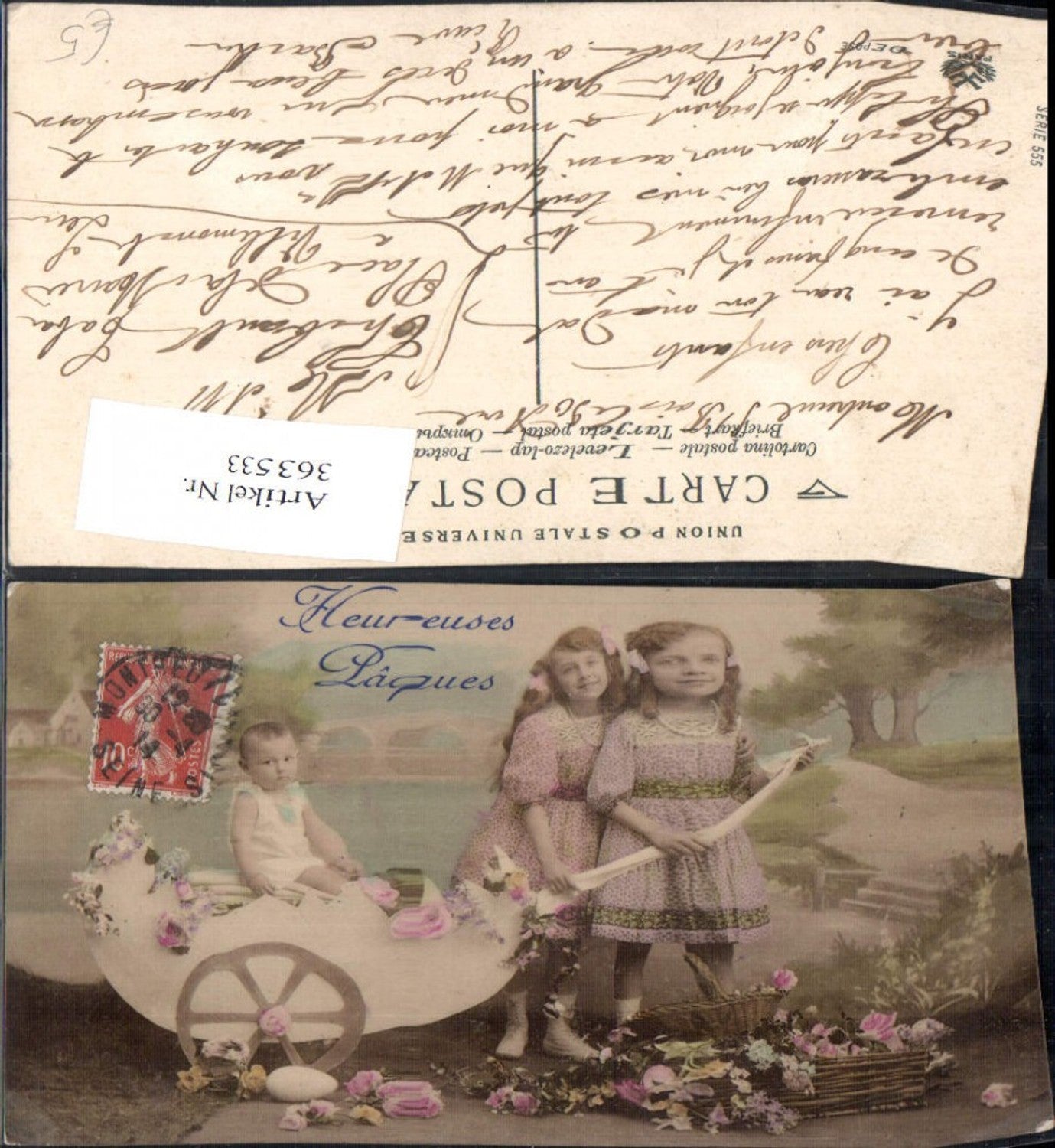 363533,Ostern Kinder Kinderwagen Blumen Korb Ei Osterei