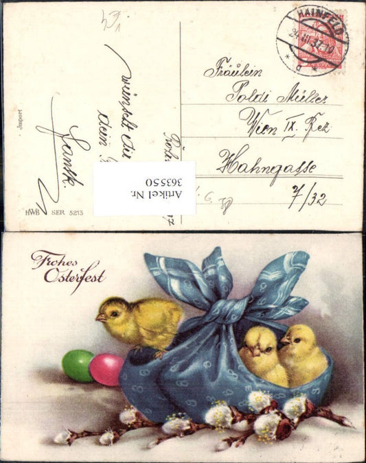 363550, Artist Ak Easter Chick Cloth Pussy Willow Easter Eggs Eggs pub HWB 5213