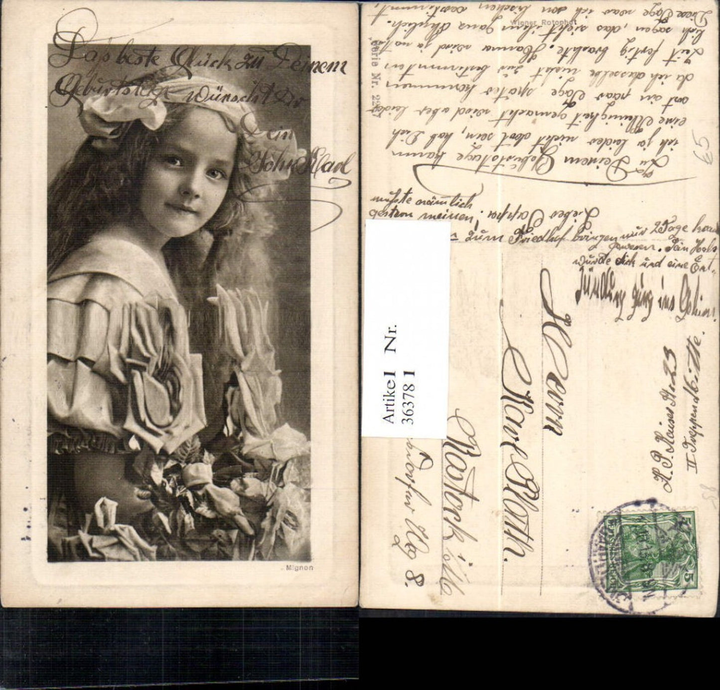 363781,Kind Mignon Mädchen Haarband Blumen Rosen Strauß