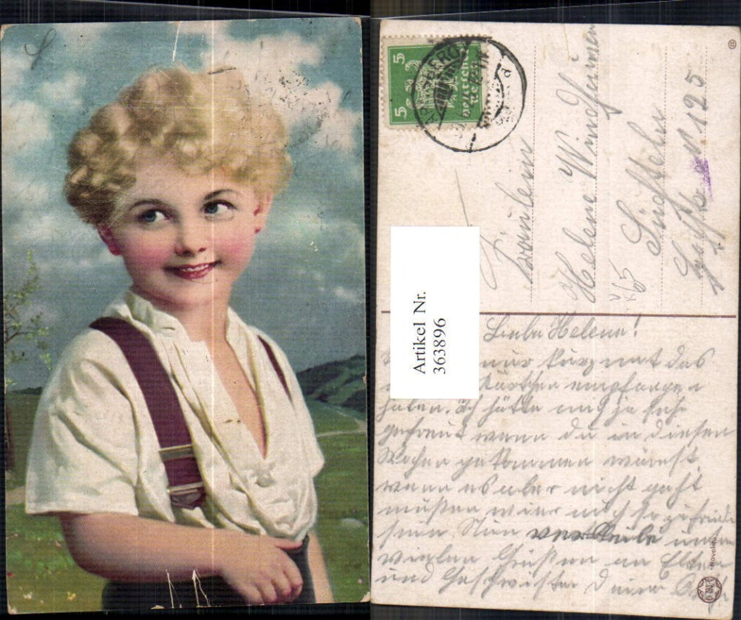 363896,Künstler Ak Kind Blonder Junge Bub Lockenkopf pub Novolito
