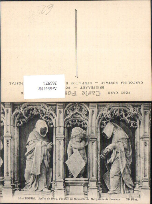 363922,Kirche Bourg Eglise de Brou Figures du Mausolee de Marguerite de Bourbon Innenansicht Statuen