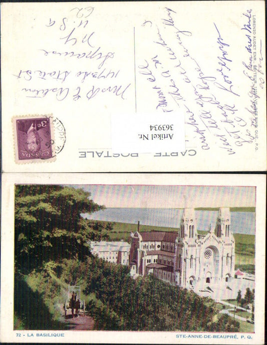 363934,Kirche Ste-Anne-de-Beaupre P.Q. La Basilique Pferdewagen
