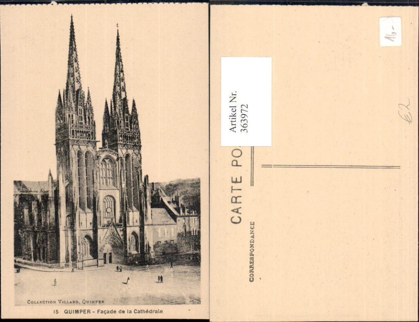 363972,Kirche Quimper Facade de la Cathedrale