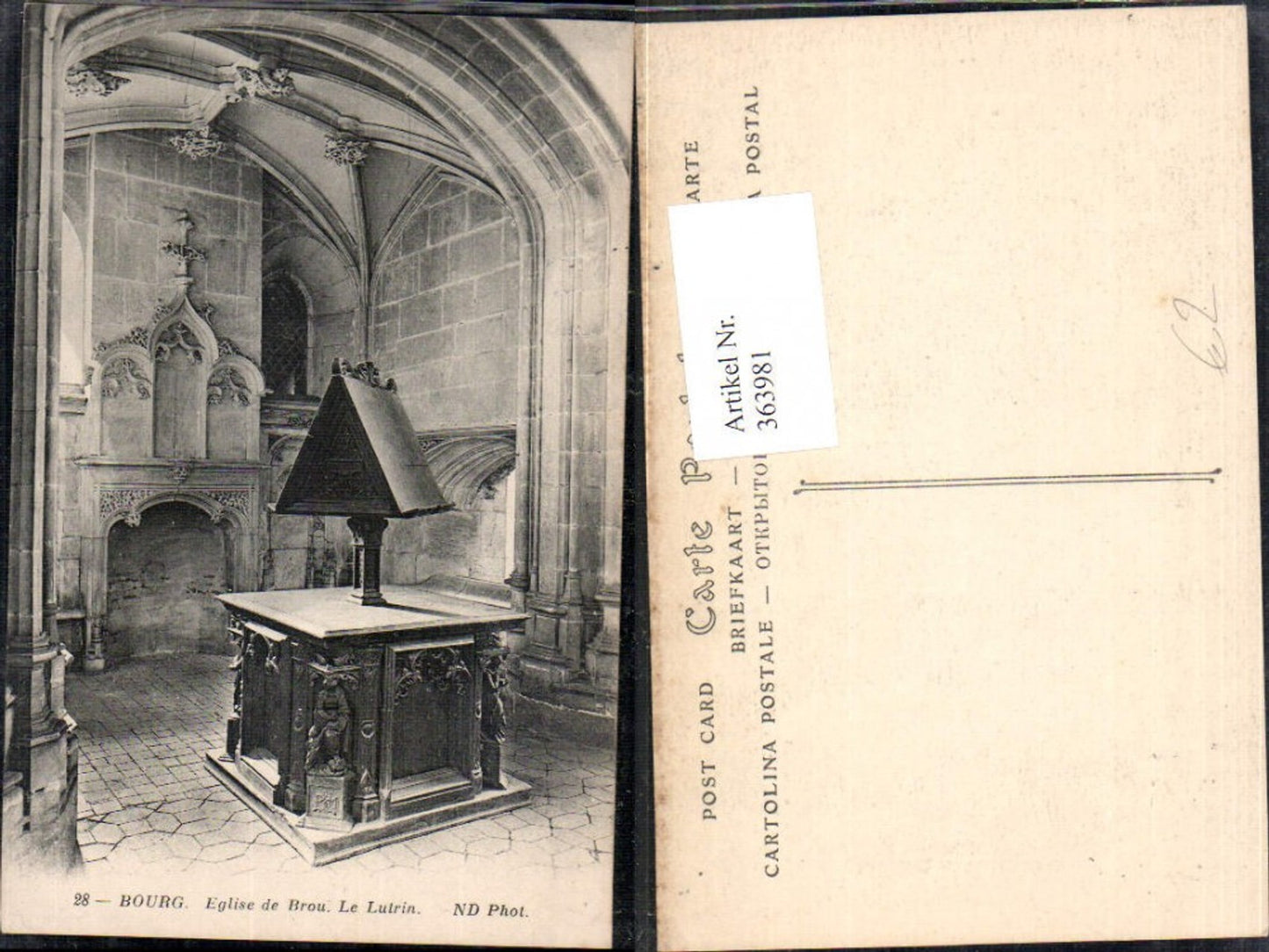 363981,Kirche Bourg Eglise de Brou Le Lutrin Innenansicht