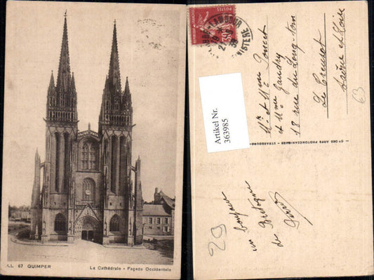 363985,Kirche Quimper La Cathedrale Facade Occidentale