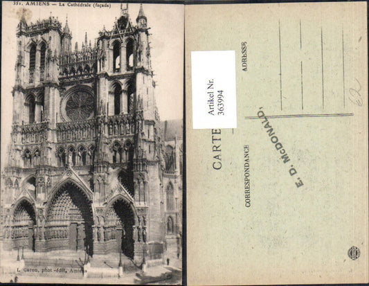 363994,Kirche Amiens La Cathedrale facade