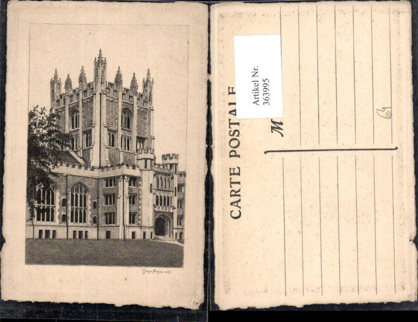 363995,Künstler Ak Georges Noyon Kirche Passepartout