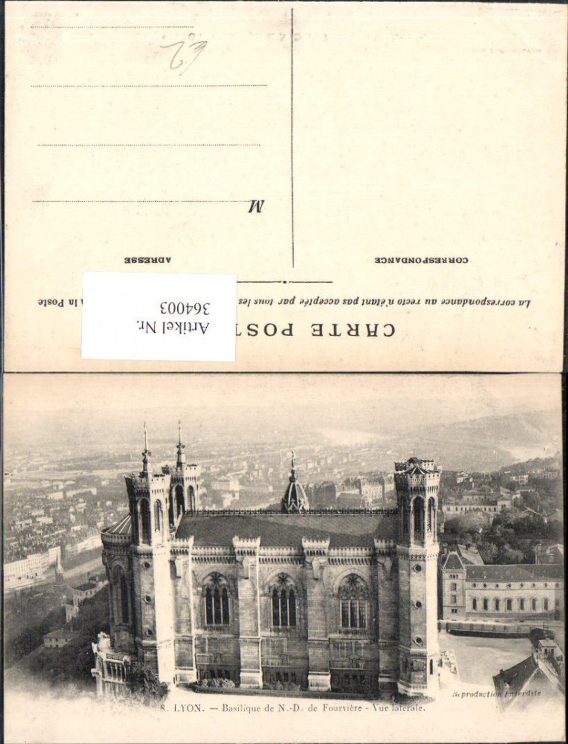 364003,Kirche Lyon Basilique de Notre Dame de Fourviere Vue laterale