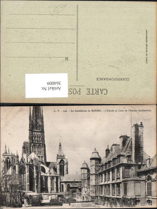 364009,Kirche La Cathedrale de Rouen L Abside et Cour de l Ancien Archeveche