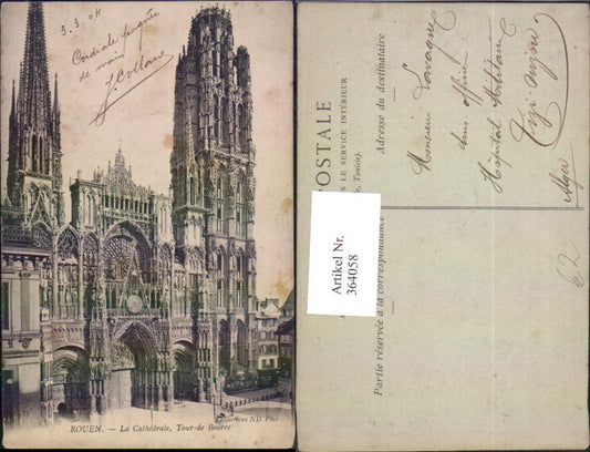 364058,Kirche Rouen La Cathedrale Tour de Beurre