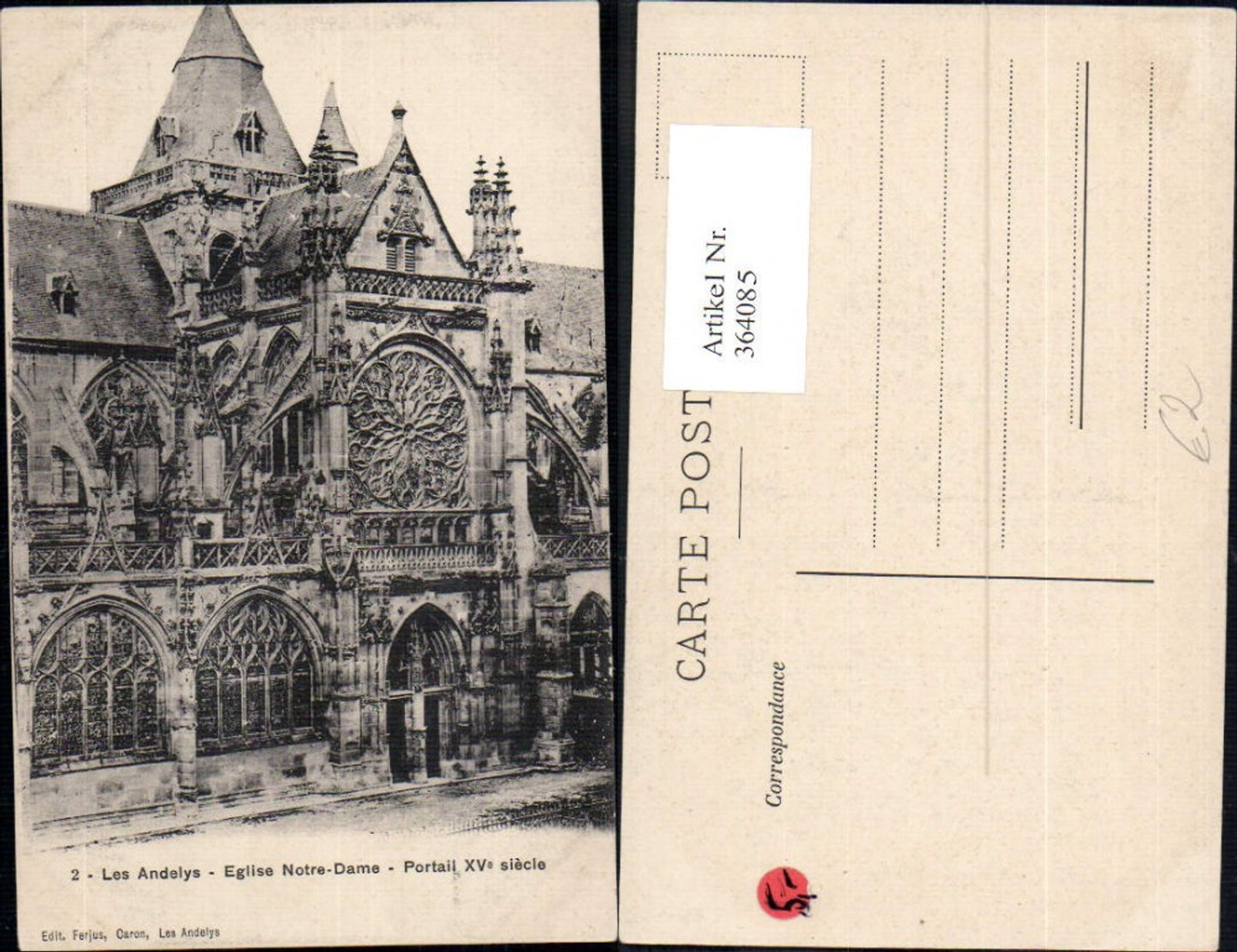 364085,Kirche Les Andelys Eglise Notre Dame Portail XV siecle