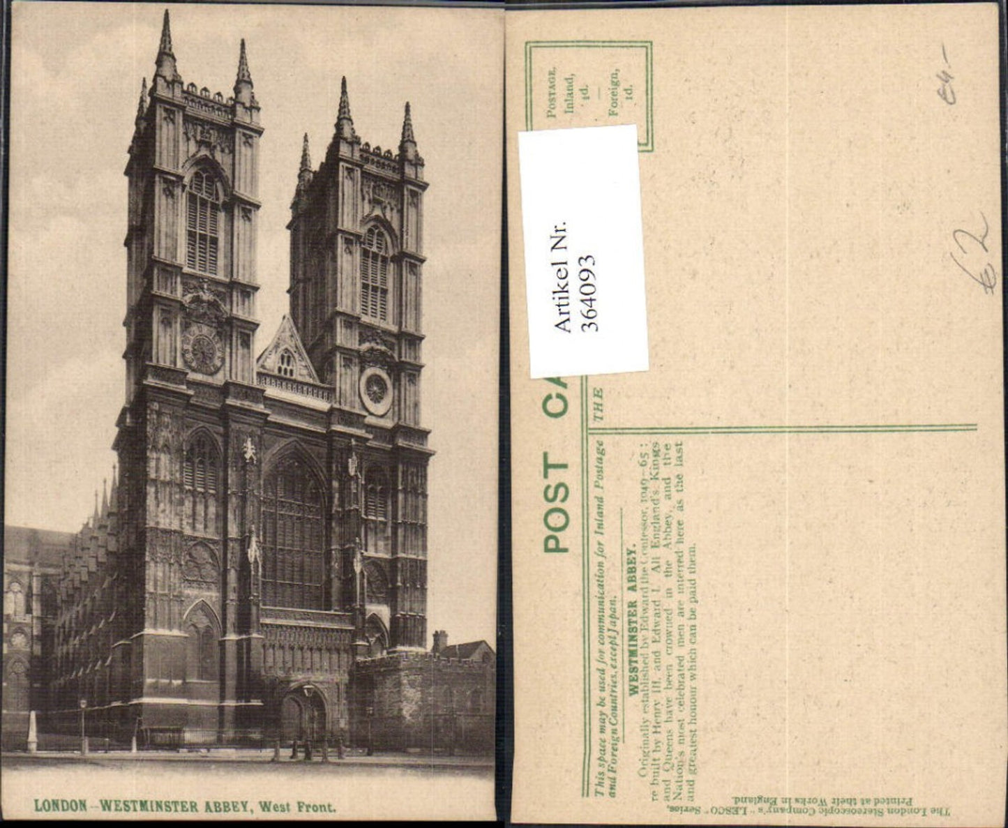 364093,Kirche London Westminster Abbey West Front