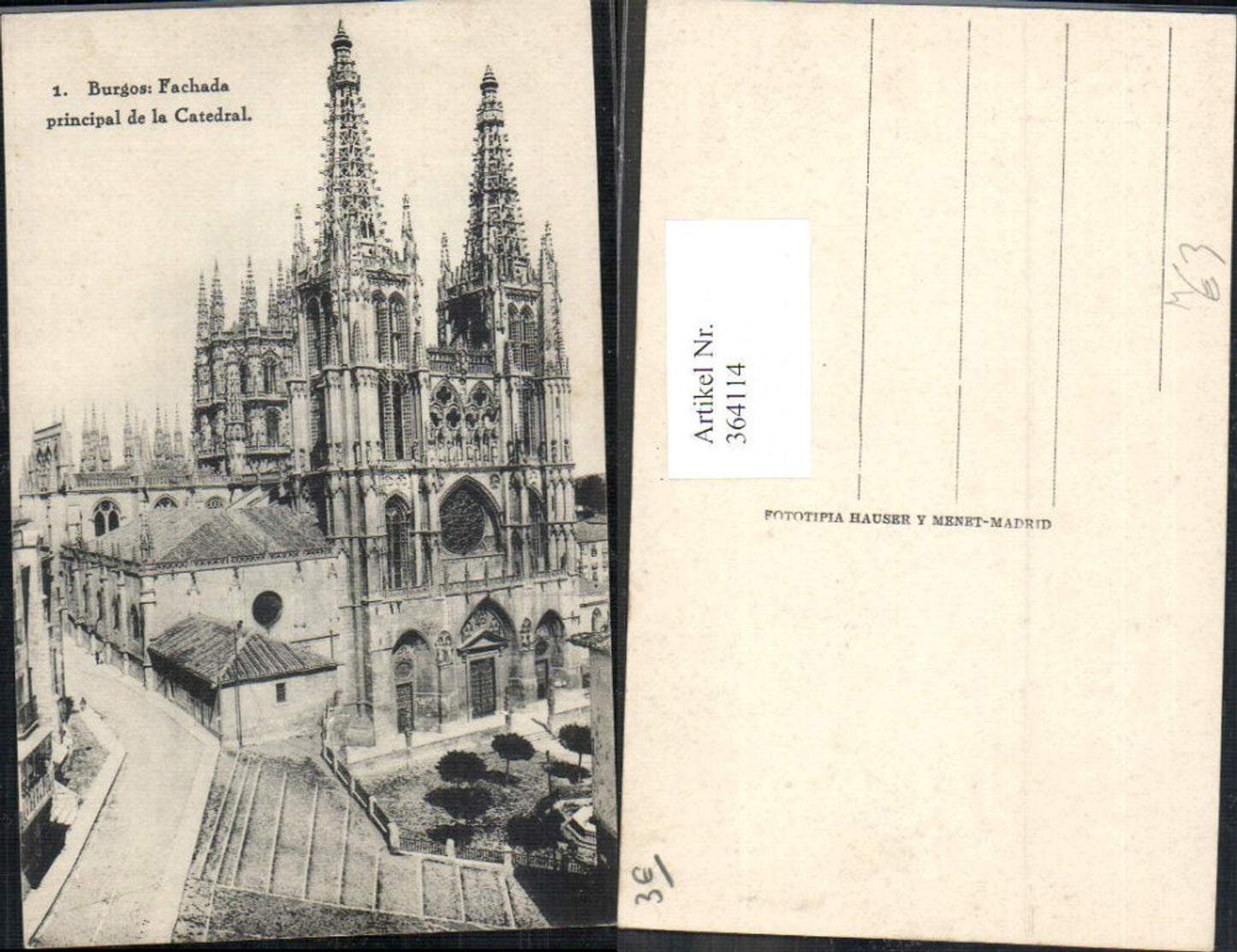 364114,Kirche Burgos Fachade principal de la Cathedral