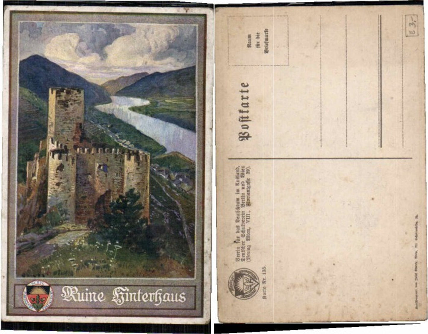 62866,Dt Schulverein 135 Ruine Hinterhaus b Spitz Wachau
