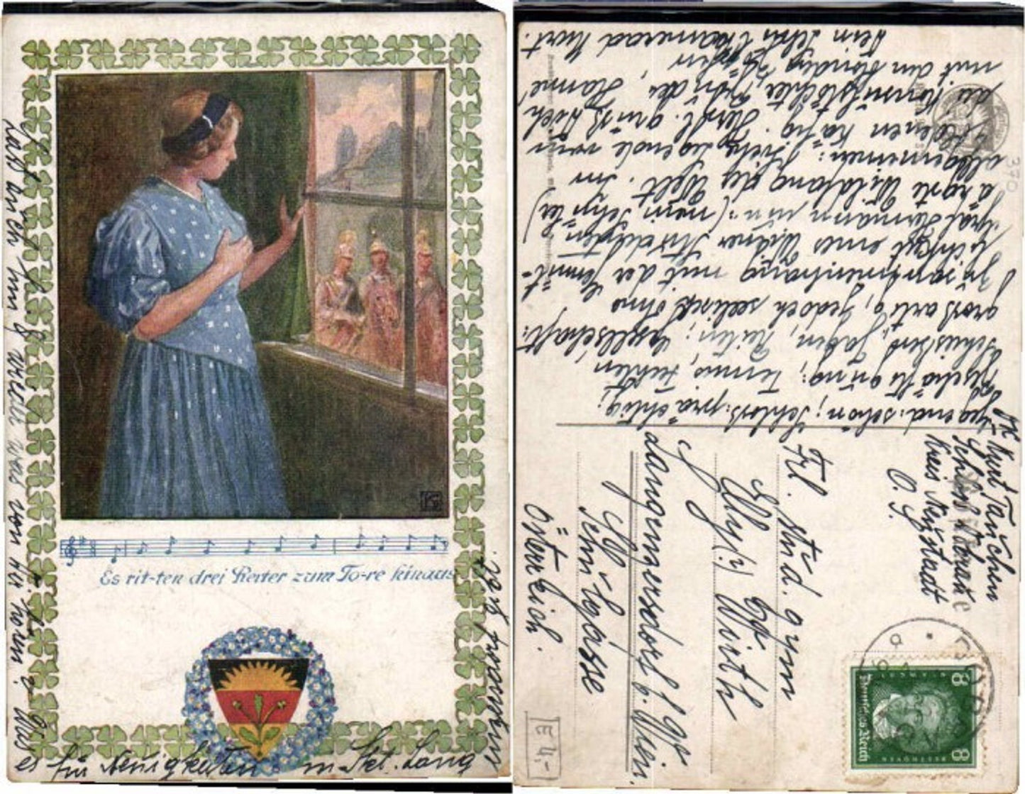 62871,Dt Schulverein 370 Leo Kainradl Patriotik Soldaten Frau