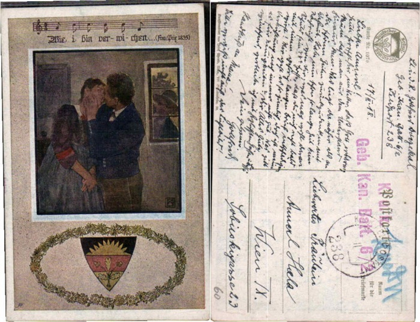62931,Dt Schulverein 1070 Leo Kainradl Kuss Frau küsst Mann