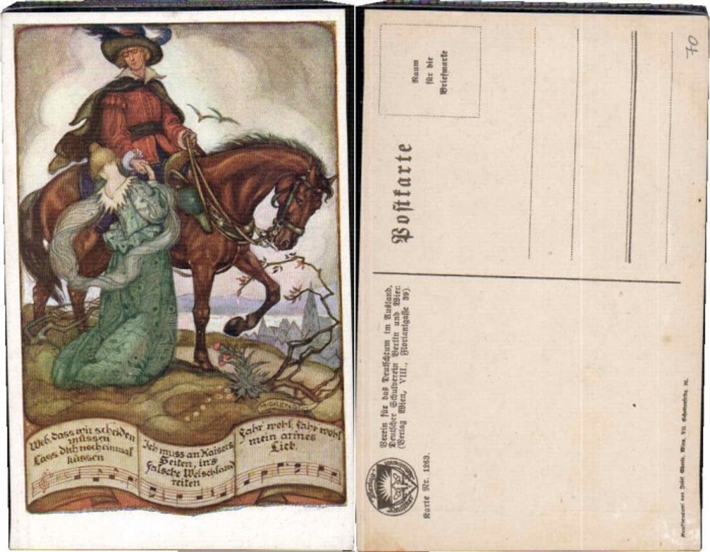 62980,Dt Schulverein 1263 M. Grengg Pferd Reiter Frau