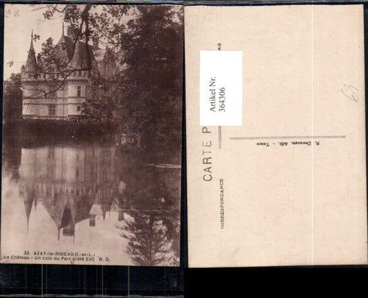 364306,Azay-le-Rideau Le Chateau Un coin du Parc Cote Est