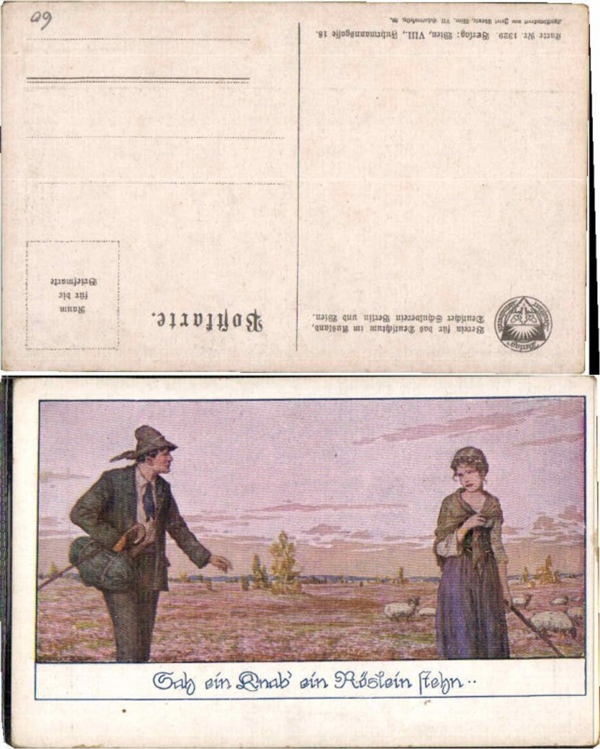 63015,Dt Schulverein 1329 E. Kutzer Hirte Frau Sah Knab Röslein stehn