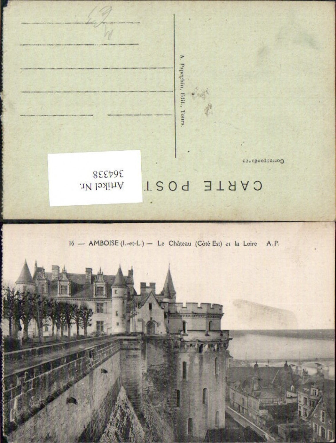 364338,Schloss Amboise Le Chateau Cote Est et la Loire