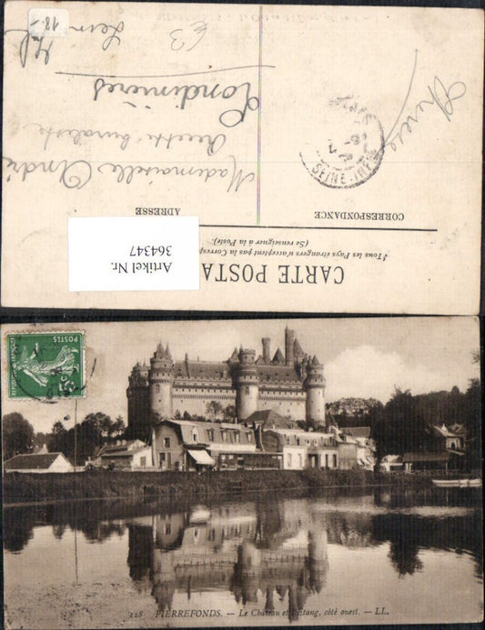 364347,Schloss Pierrefonds Le Chateau et l Etang cote ouest