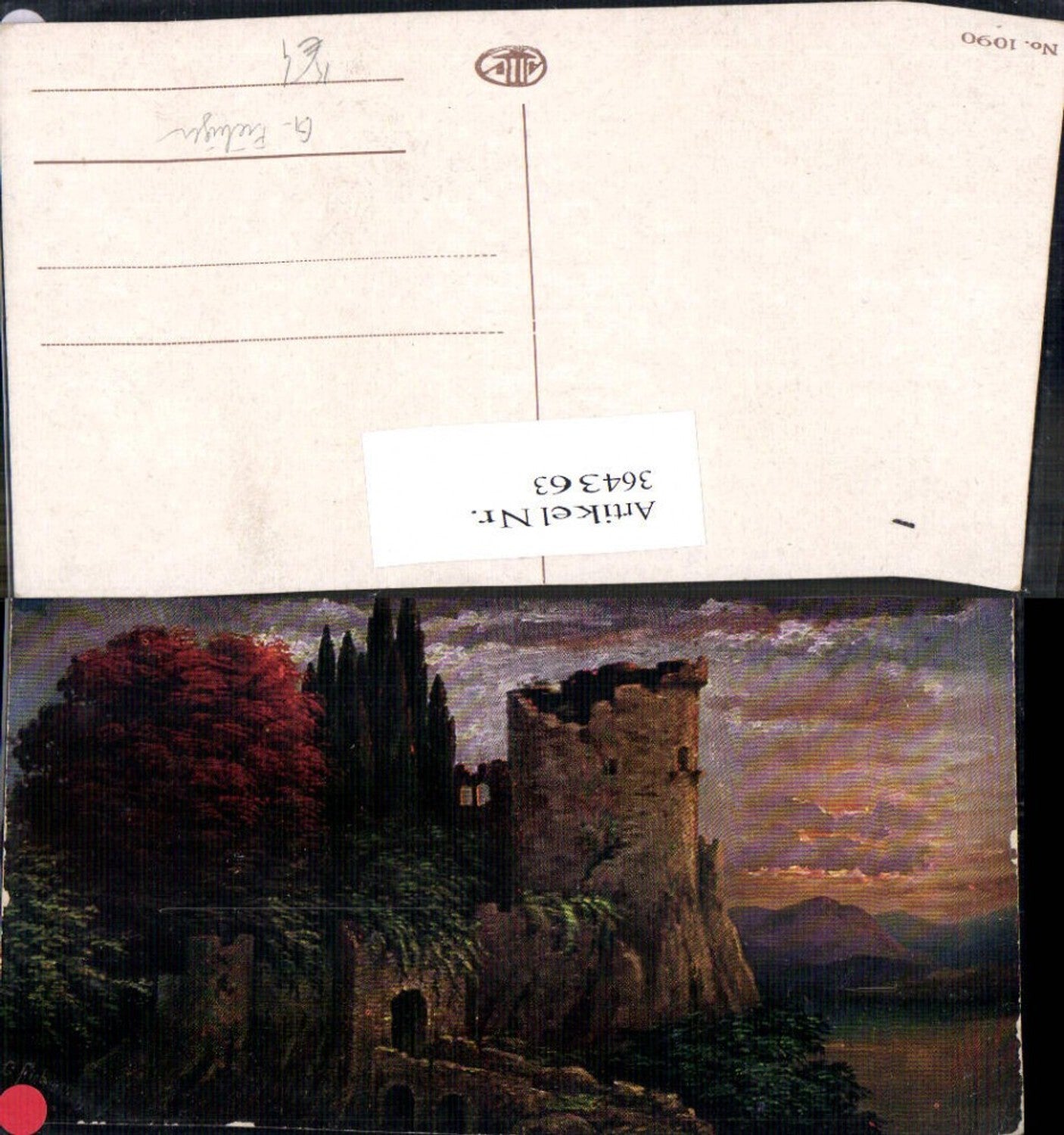 364363,Künstler Ak G. Fiebiger Burg Abendstimmung