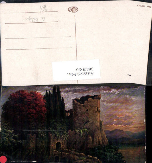 364363,Künstler Ak G. Fiebiger Burg Abendstimmung