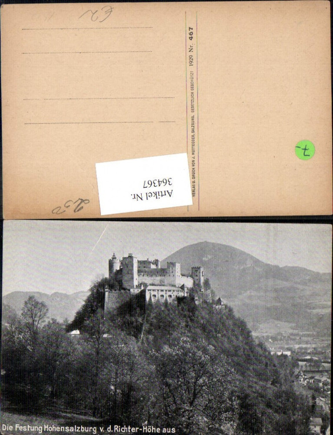 364367,Schloss Festung Hohensalzburg v. d. Richter-Höhe aus