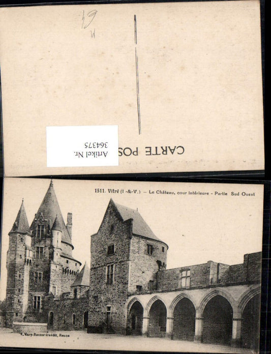 364375,Schloss Vitre Le Chateau cour interieure Partie Sud Ouest