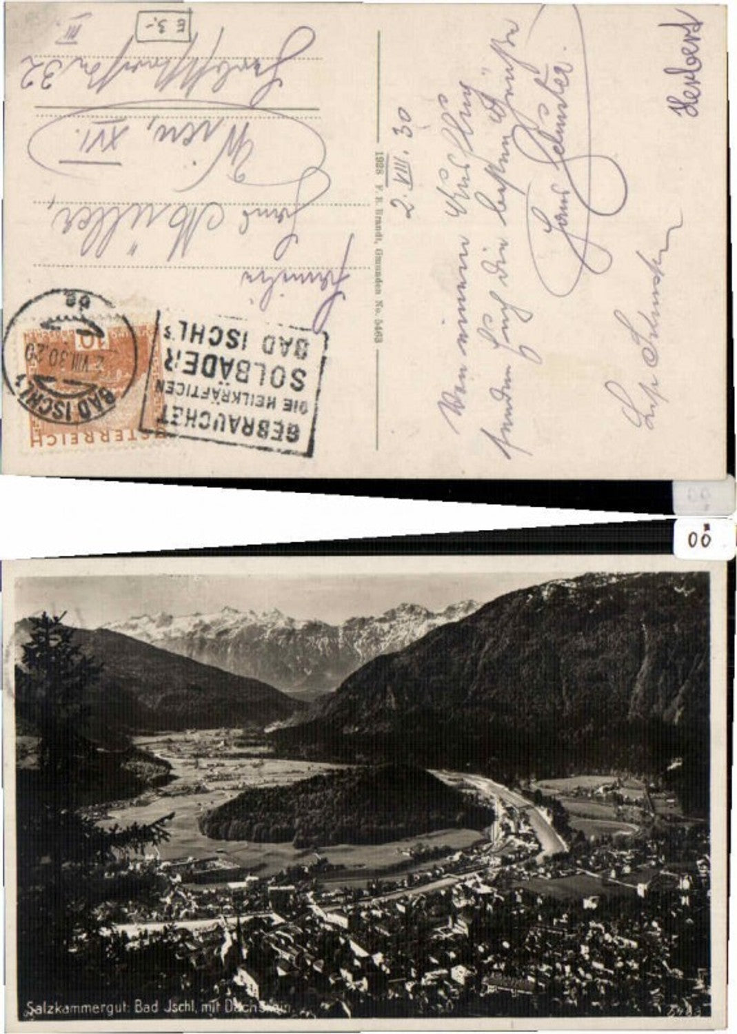 63137,Bad ischl mit Dachstein 1930 pub Brandt 5463