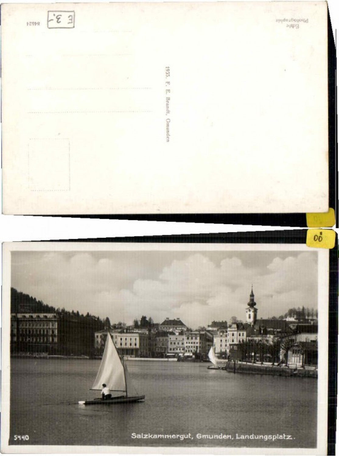 63151,Gmunden Partie zum Landungsplatz Segelschiff pub Brandt 5440