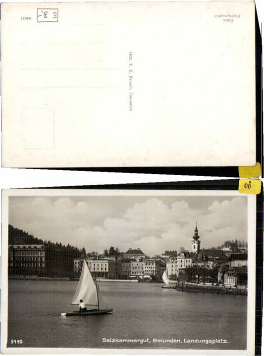 63151,Gmunden Partie zum Landungsplatz Segelschiff pub Brandt 5440