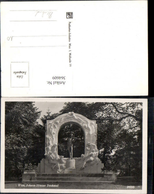 364609,Foto Ak Wien Johann-Strauß-Denkmal Statue