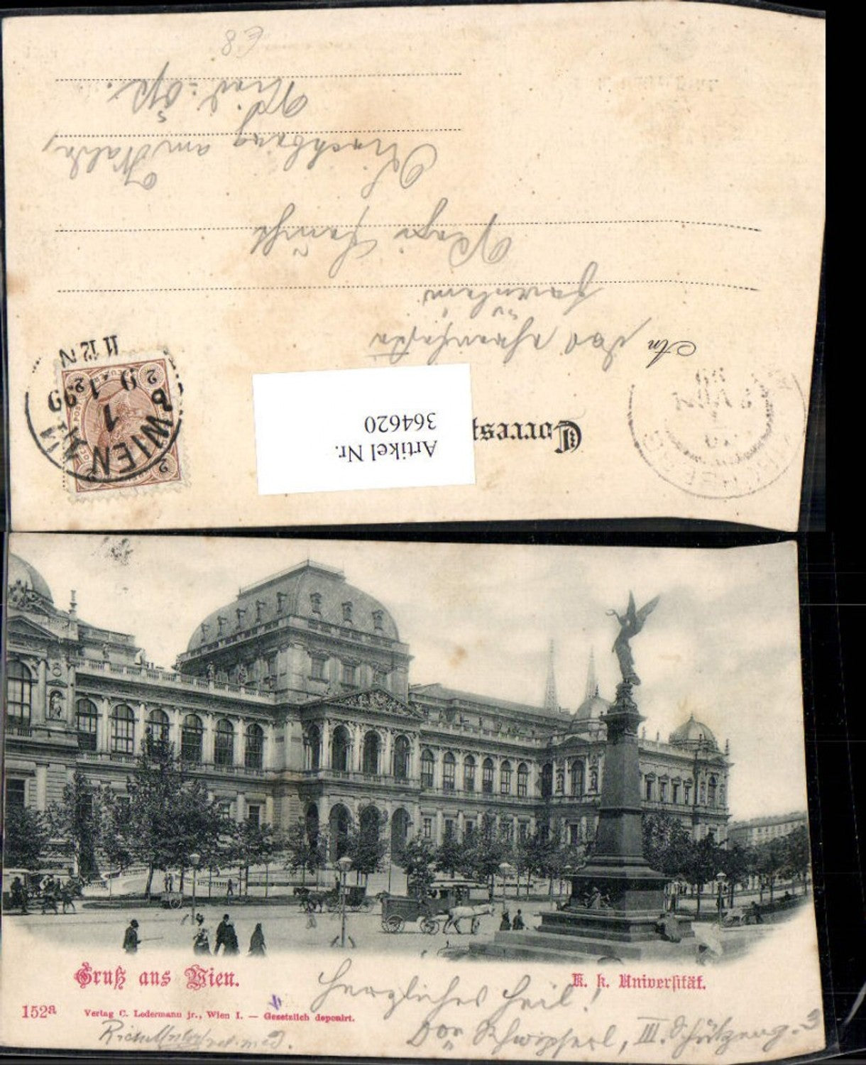 364620,Wien Universität Denkmal Kutsche