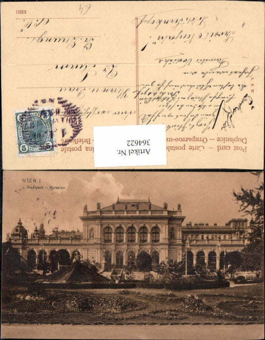 364622,Wien Stadtpark Kursalon Gartenanlage