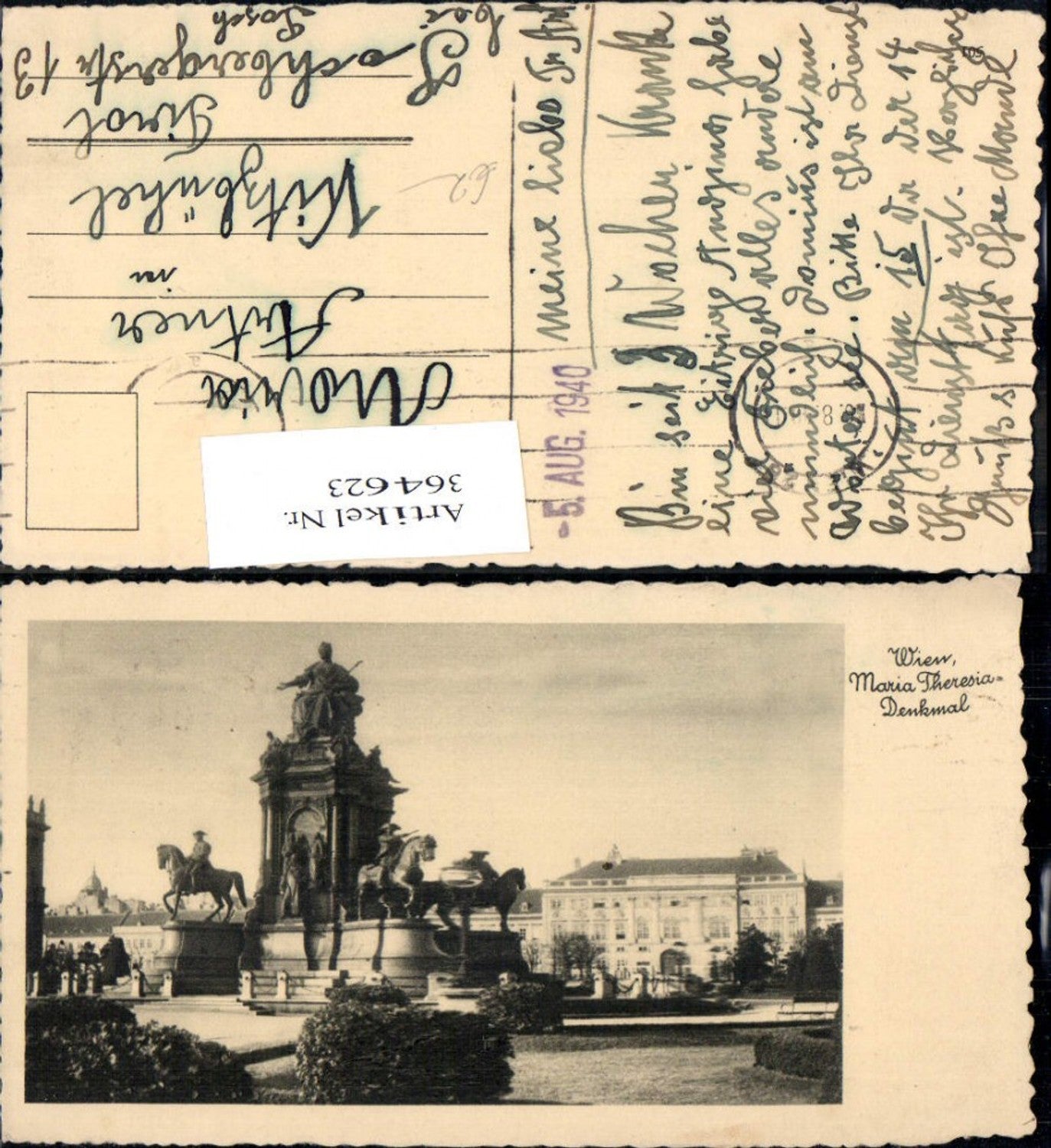 364623,Foto Ak Wien Maria Theresia Denkmal Statue