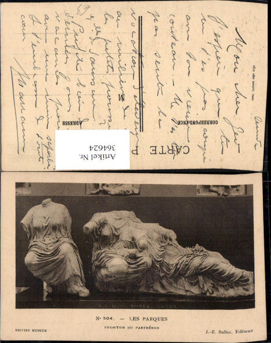 364624,Statuen Les Parques Fronton du Parthenon