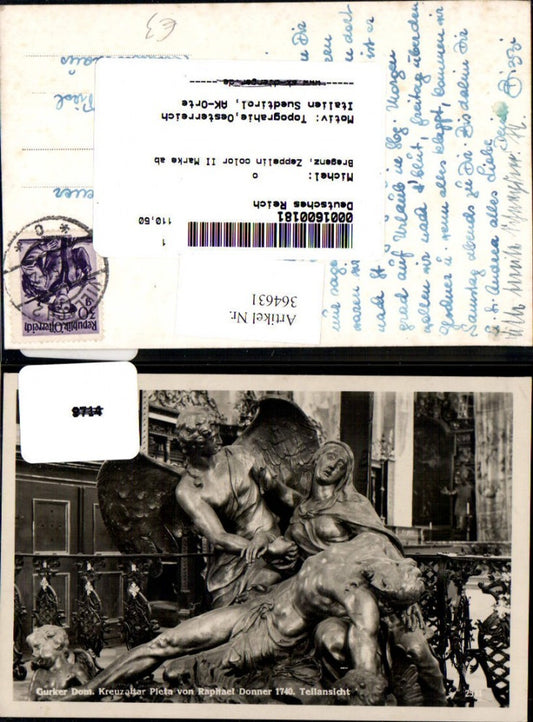 364631,Gurker Dom Gurk Kreuzaltar Pieta v. Raphael Donner Teilansicht Statue