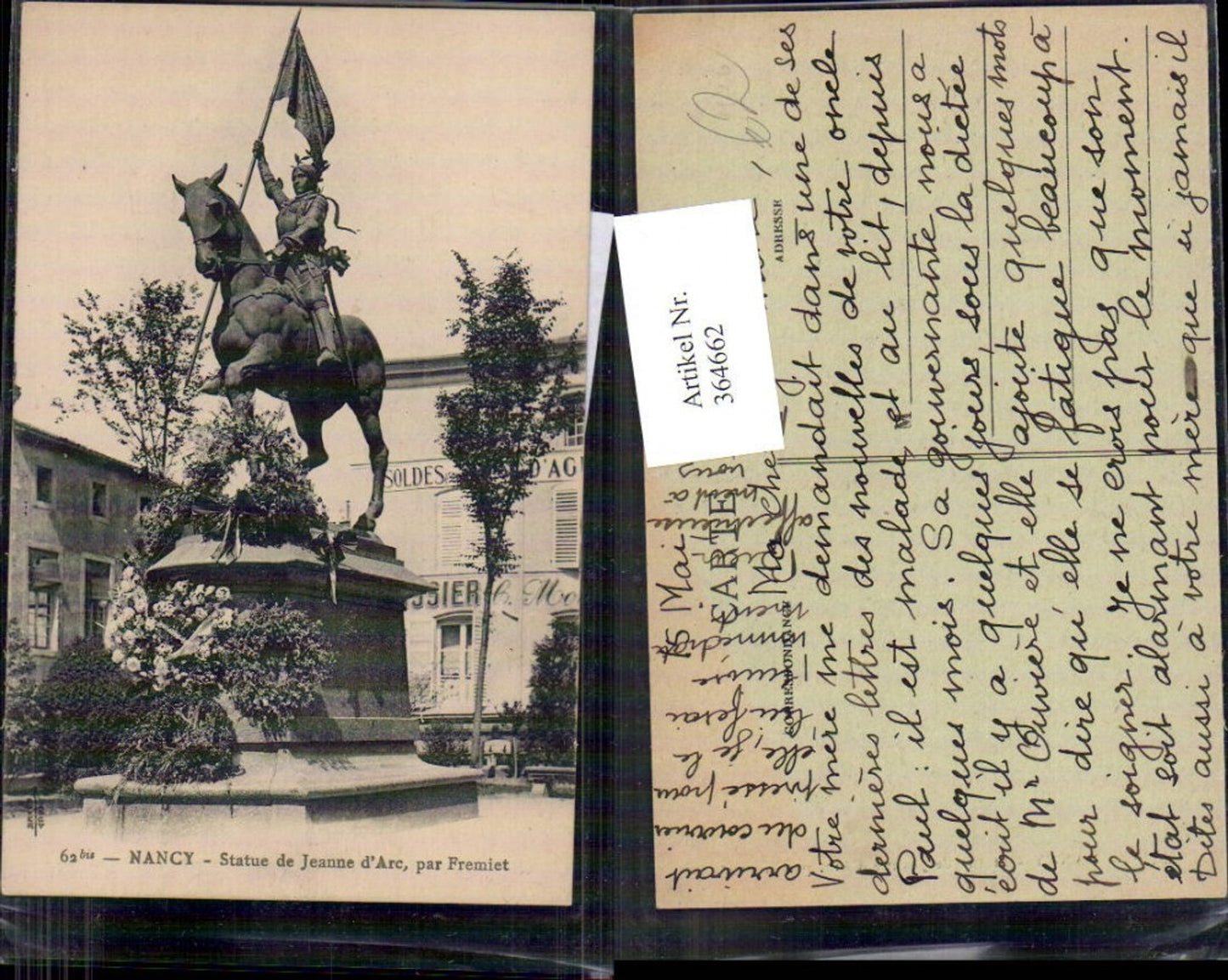 364662,Statue Nancy Statue de Jeanne d Arc par Fremiet Reiterdenkmal