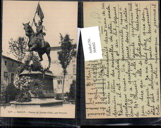 364662,Statue Nancy Statue de Jeanne d Arc par Fremiet Reiterdenkmal